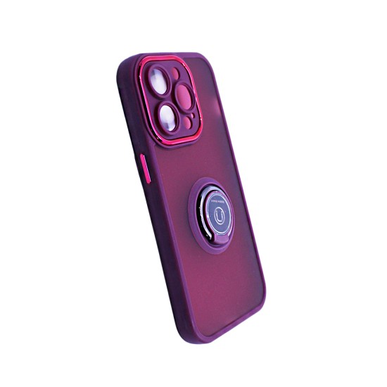 Case with Support Ring for Apple iPhone 14 Pro Max Smoked Brown Case with Support Ring for Apple iPhone 14 Pro Max Smoked Brown